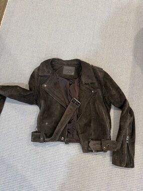 Blank NYC Dark Brown Suede Moto Jacket